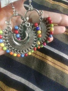 Boho Beaded Hoop Earrings
