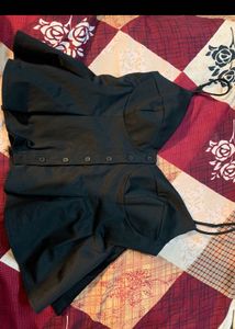 ZARA 🖤Black Button-Front Bustier Top