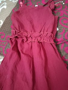 Girls Fancy Jumpsuit Maroon Color