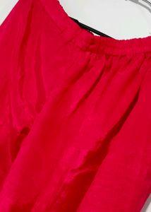 Pink Trouser Pant And Shiffon Dupatta With Lace