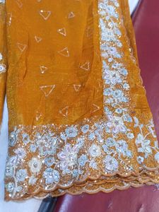 Embroidered Mustard Salwar Kameez