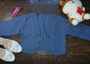 Blue Ruched Dress / Top &amp; Shrug Set
