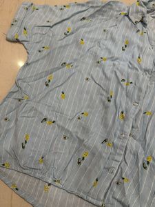 Striped Floral Print Shirt