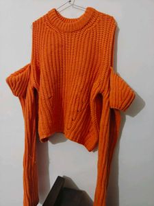 Imported Orange Knit Sweater