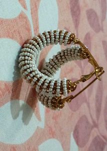 Handmade Beaded Hoop Earrings