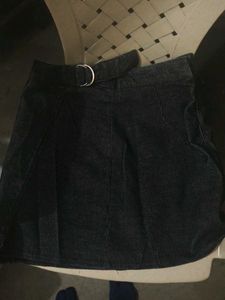 Black Charcoal Mini Skirt Coatrize