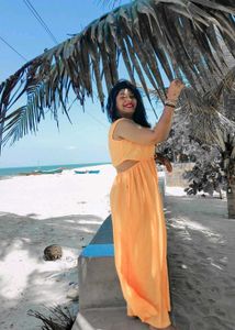 Flowy Orange Beach Jumpsuit