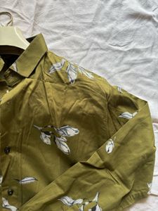 Olive Green Floral Shirt