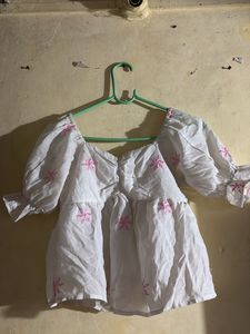 Floral White Top