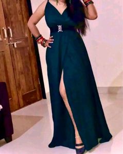 Hot Red Slit Dress For Women