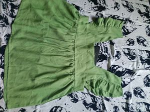 Green Ruffle Sleeve Top