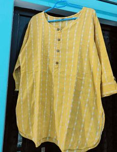 Yellow Patterned Tunic Top