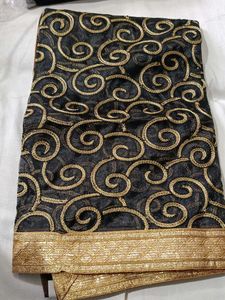 Elegant Black & Gold Embellished Dupatta