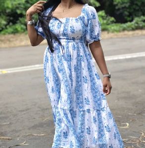 Blue Floral Maxi Dress