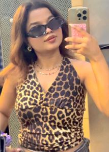 Animal Print Halter Neck Top
