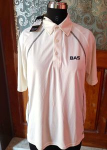 BAS Cricket Shirt – Classic White Performance Tee