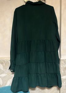 Green Tiered Shirt Dress