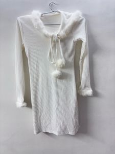 Cute White Pompom Dress