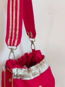 Red &amp; Gold Potli Pouch