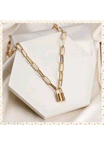 Gold Layered Lock Necklace
