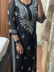 Black Embroidered Kurta  – Used, Half Price