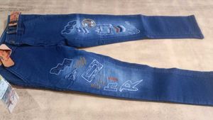 Embroidered Denim Jeans