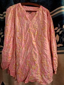 Pink Patterned Tunic Top