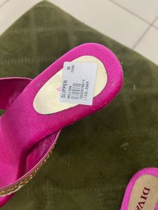 New Pink &amp; Gold Embellished Heels With Sticker