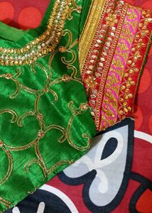 Sale- Red Heavy Saree with green blouse