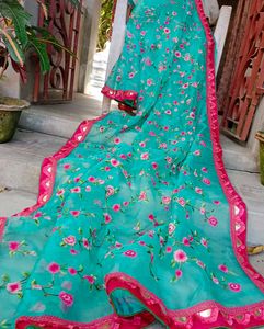 Free Stitched Blouse 🆕Full Body Embroidered Saree
