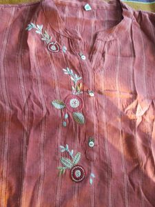 Simple Red Kurta