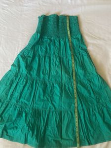 Green Tiered Tube Dress