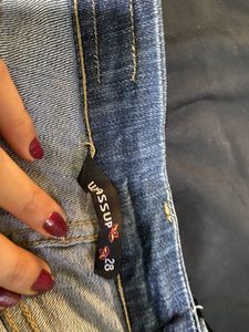 Heart Diamond Cut Out Denim