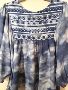 Blue Summery Tiedye Style Top