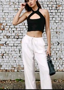 Black Halter crop top