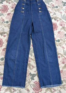 High Waist Navy Blue Jeans