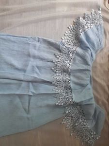 Blue Off Shoulder Top