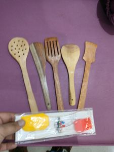 7 Pcs Wooden Kitchen Tool Set