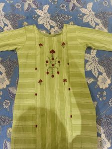 Green Embroidered Kurta