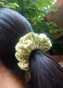 Green Crochet Scrunchie