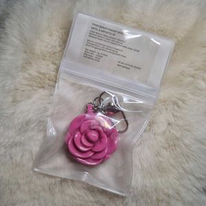 Pink Flower Blush Keychain
