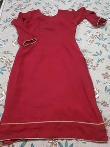 Elegant Red Embroidered Salwar Suit