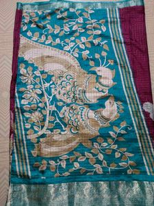 Elegant Purple &amp; Teal Saree