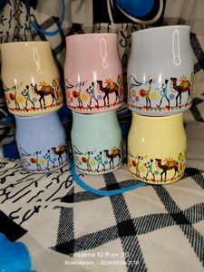 Actus Posse Pack of 6 Ceramic Fancy Tea Cup set Wi
