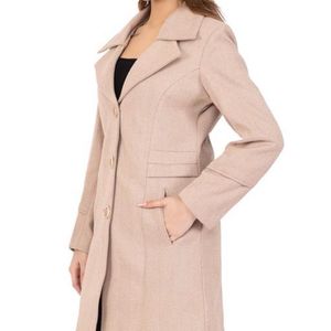 Elegant Beige Wool Coat