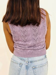 Nuon by Westside Lavender Knit-Textured Top