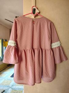 Cute Pink Polka Dot Korean Top