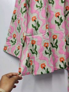 Floral Print Short Kurta