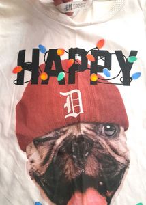 H&amp;M Christmas Bull Dog Tshirt