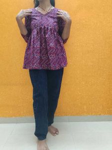 Pure Bandhani Cotton Trending Kurti